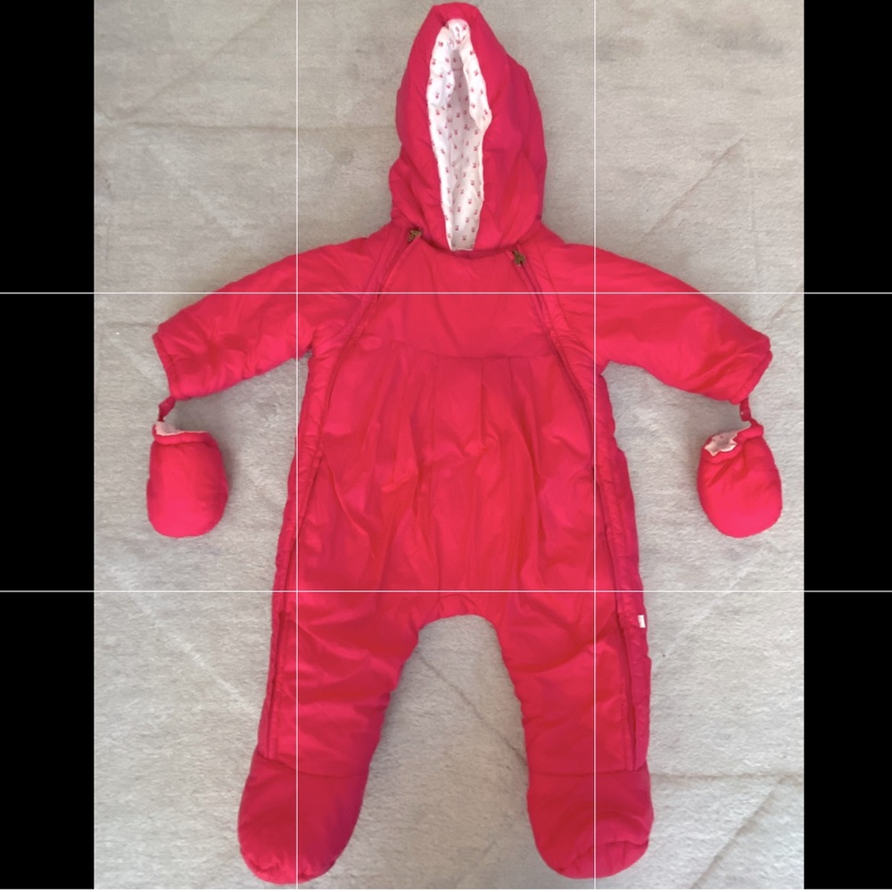Jacadi bunting snowsuit 12 months fuschia